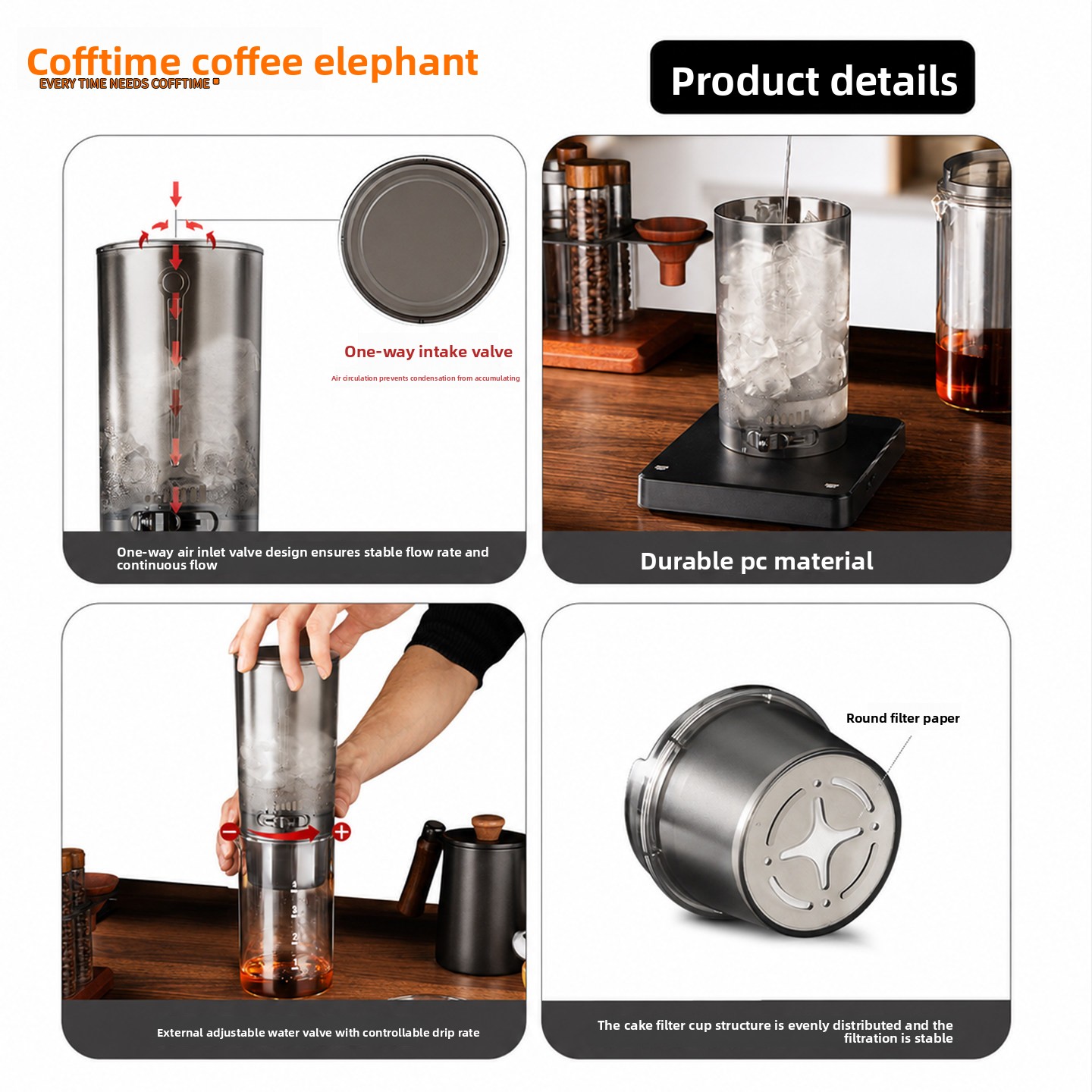 Pembuat Kopi Cold Brew 450ml,  - Home Improvement Tim ulasan dan harga